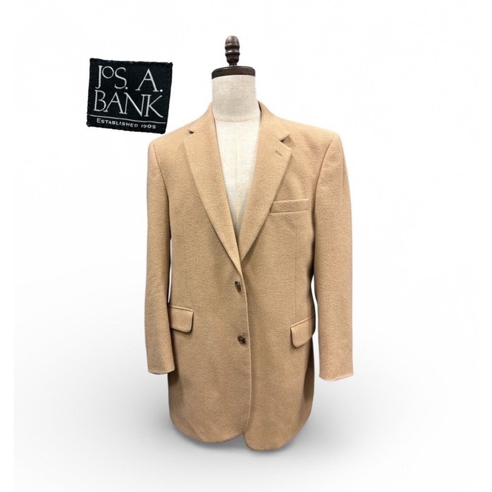 Jos A Bank‎ 100% Camel Hair Blazer Men's 43L Tan Sport Coat Classic Jacket